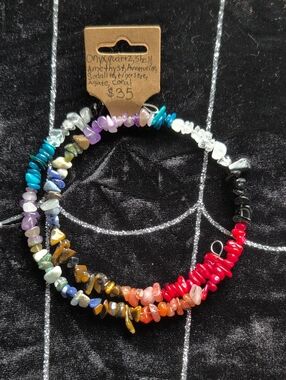 Choker Mixed Stone Shell Chip Memory Wire